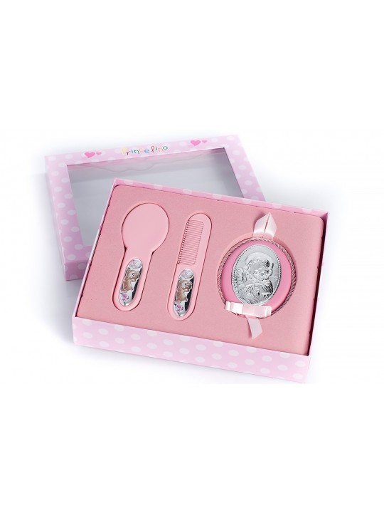 CHILDREN'S SILVER PICTURE SET WITH CHILDREN'S COMB